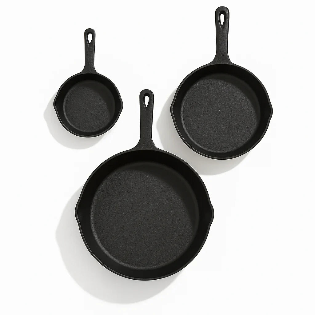 Gourmetific™ Cast Iron Skillet Set (3 Pieces)