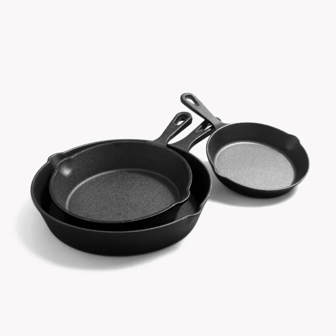 Gourmetific™ Cast Iron Skillet Set (3 Pieces)