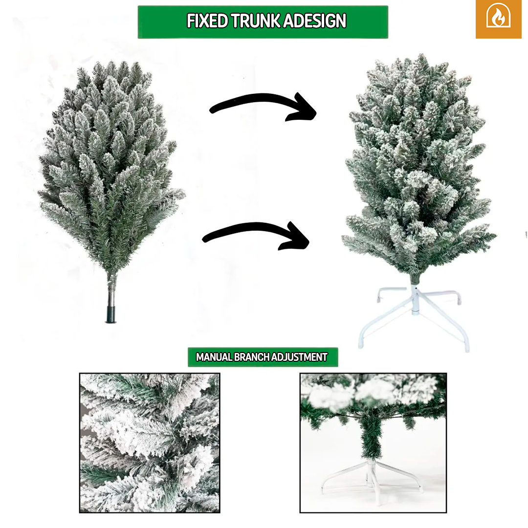 Slim Snowy Pine Christmas Tree 1.8 m / 5.9 ft – 500 Branches [Black Friday Offer]