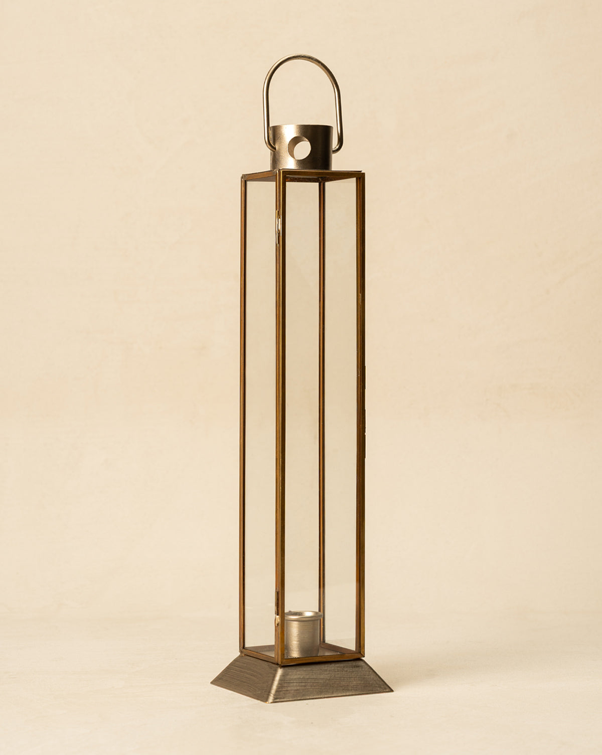Glass & Metal Lantern Taper Holder