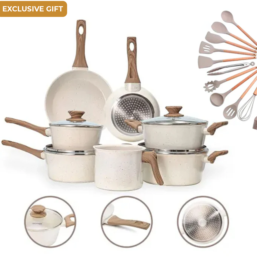 Kitchen Dream Set: 9 Ceramic Pots + 13 Bonus Utensils [Black Friday Offer]